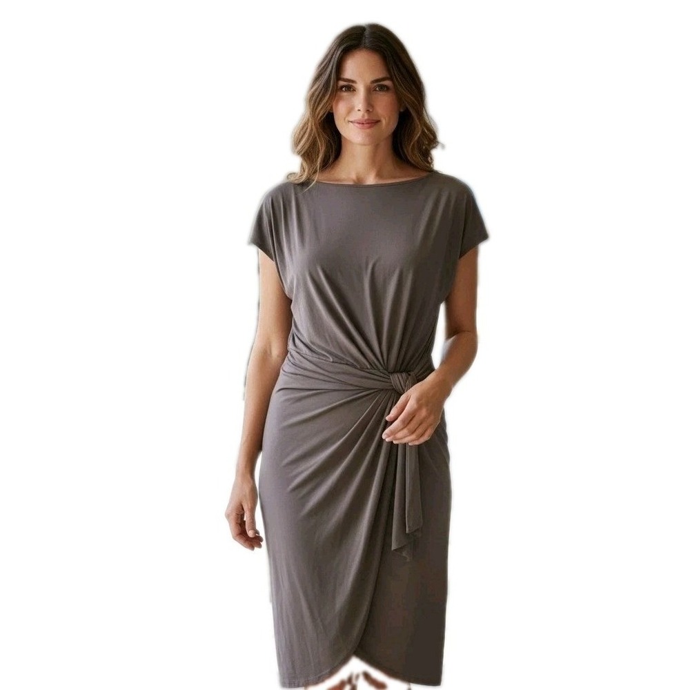 Coldwater Creek Dress Taupe SZ 20 Minimalist Elegant Quiet Luxury Office Wear